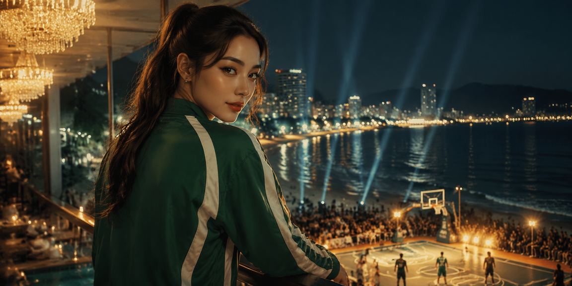 Người chơi cá cược bóng rổ tại bãi biển Vũng Tàu trong buổi chiều sôi động